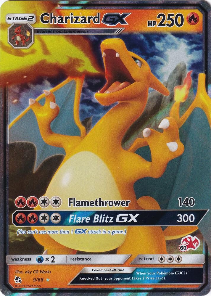 Charizard GX - 9/68 (#60 Charizard Stamped) - Battle Academy (BTA)